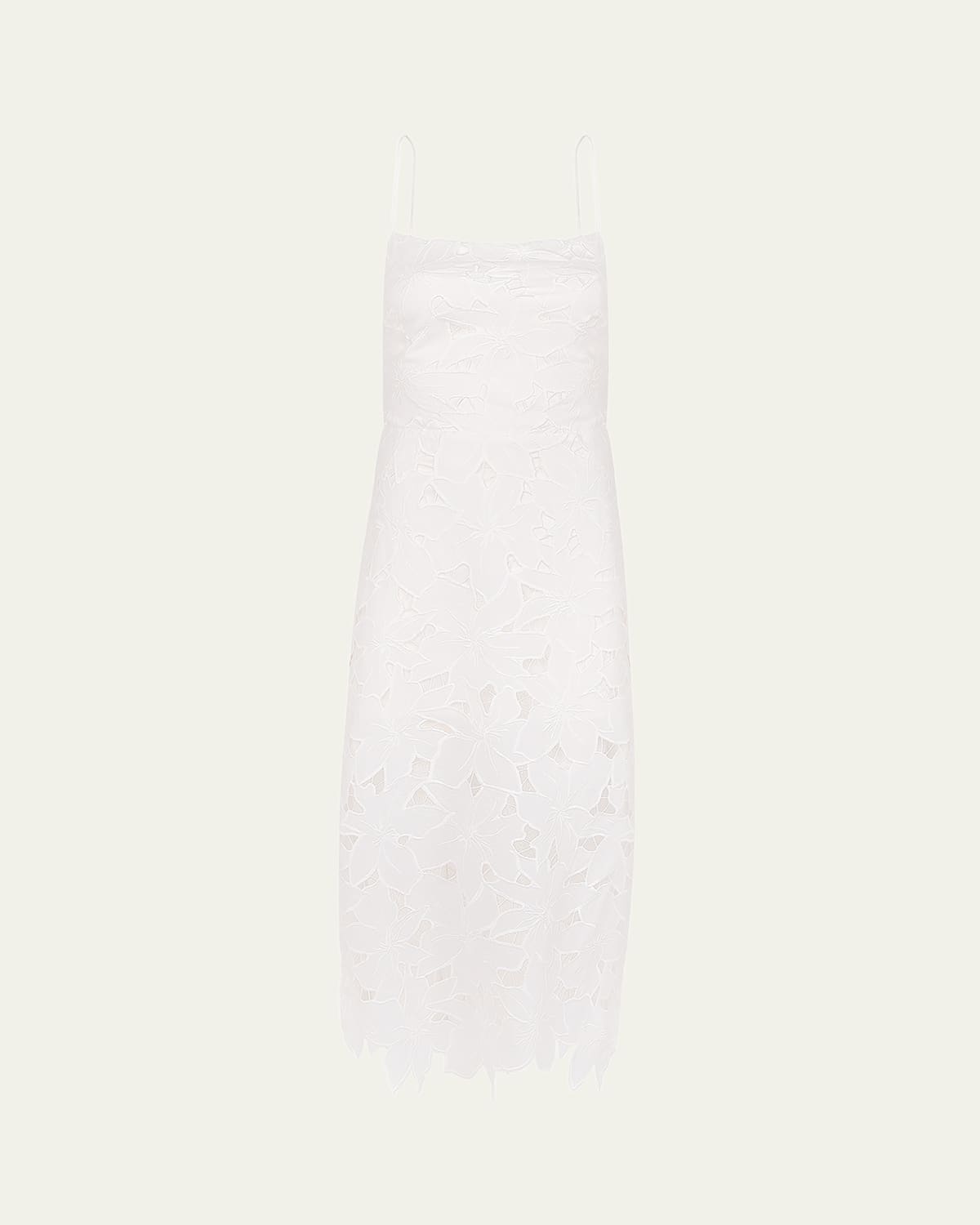 Solid Mei Floral Embroidered Maxi Dress