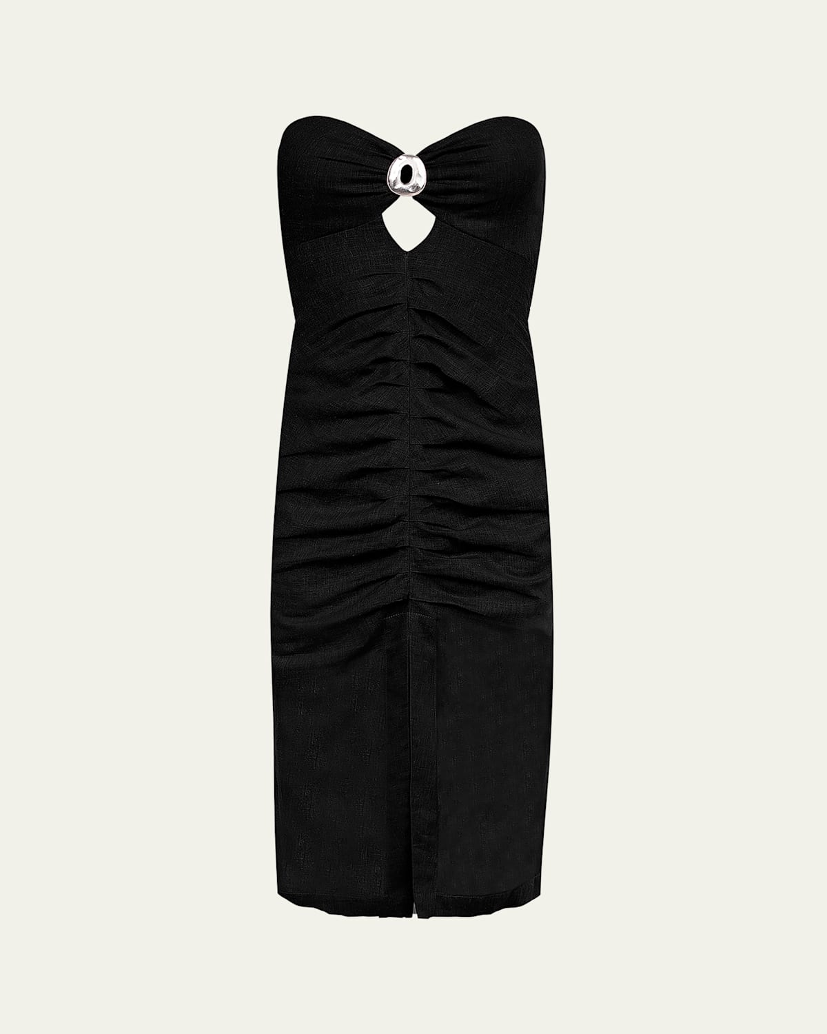 Solid Naori Strapless Midi Dress