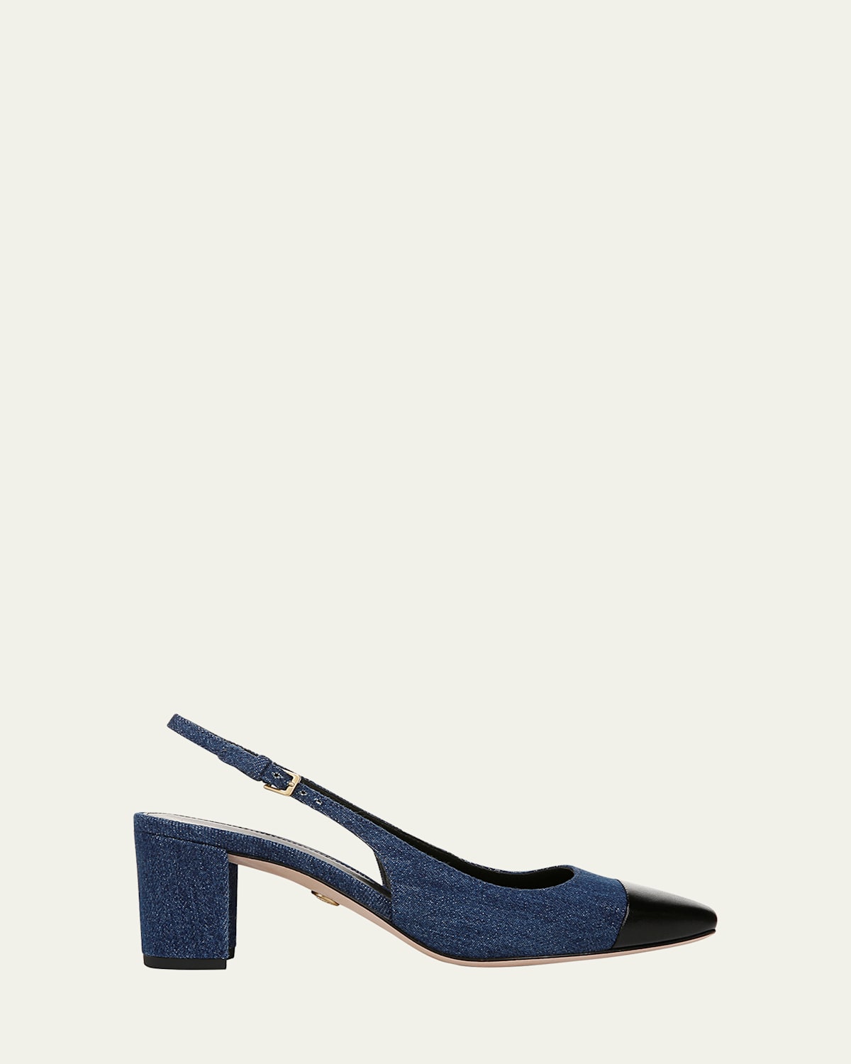 Cecile Denim Leather Slingback Pumps