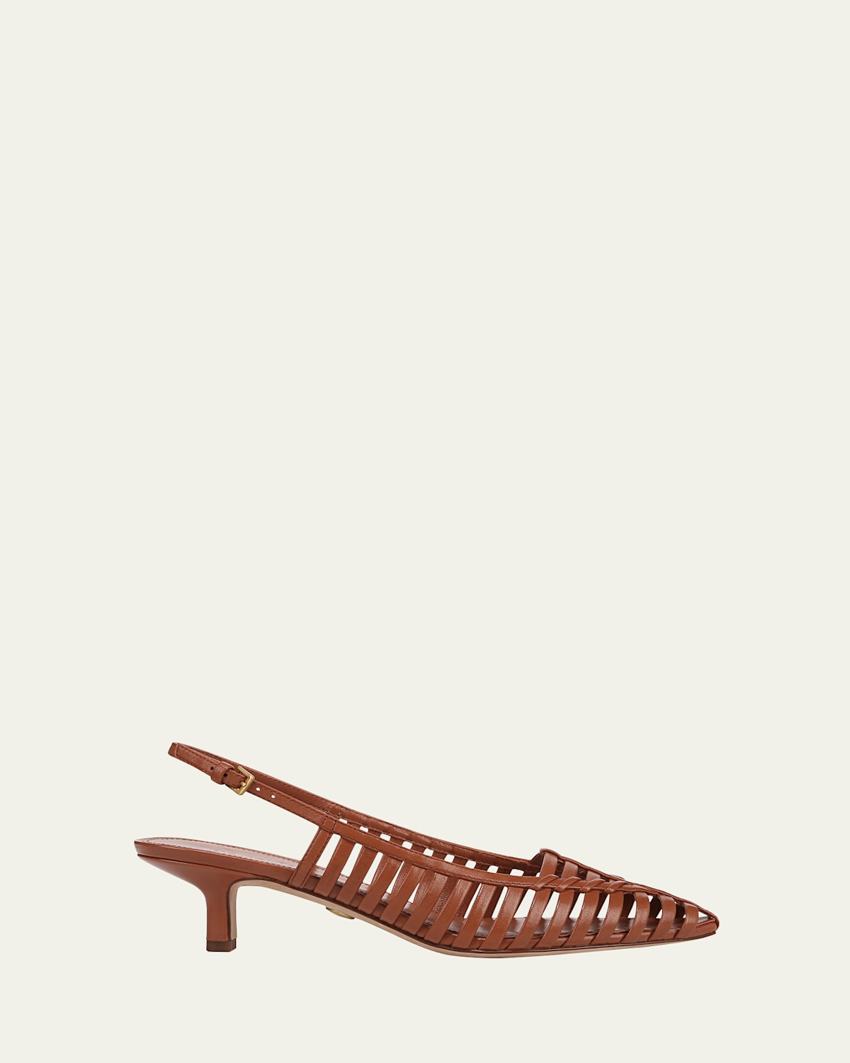 Britte Caged Leather Kitten Pumps