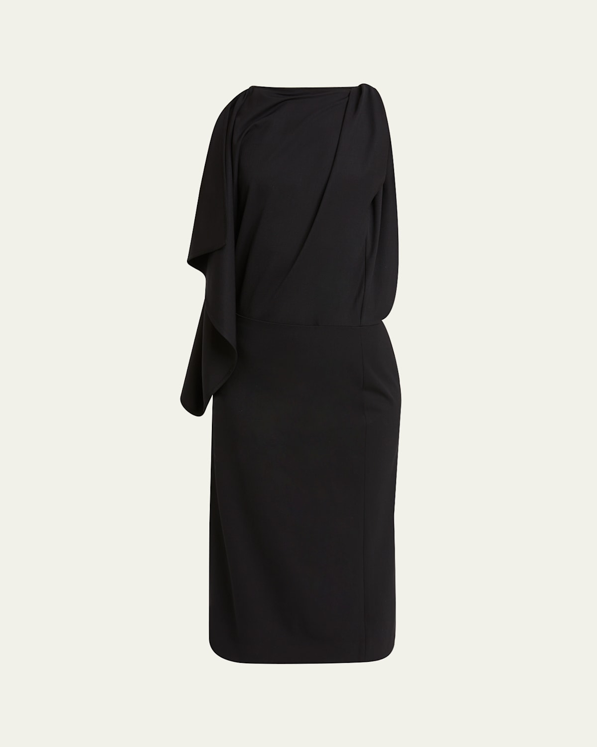 Proenza Schouler Elena Draped Wool Gabardine Suiting Dress In Black