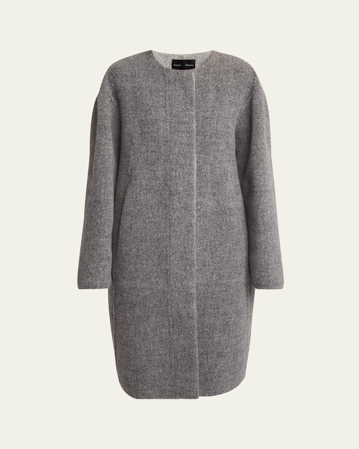 Proenza Schouler Albers Textured Double Face Wool Coat In Dark Grey Multi