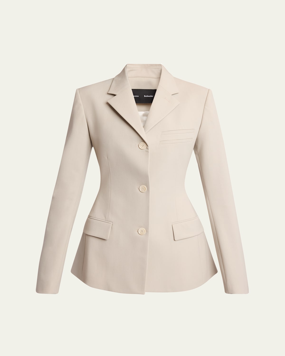 Proenza Schouler Lark Wool Gabardine Suiting Blazer In Taupe