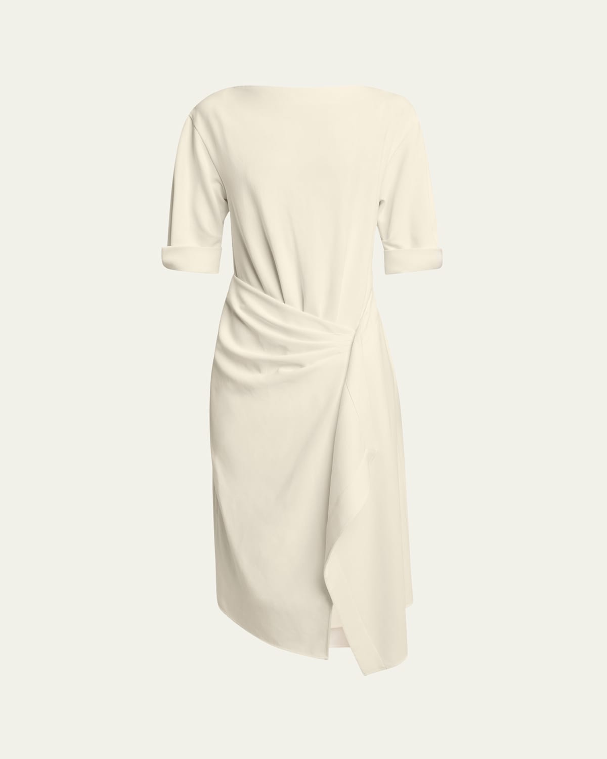 Proenza Schouler Maisie Matte Viscose Crepe Midi Dress In Ivory