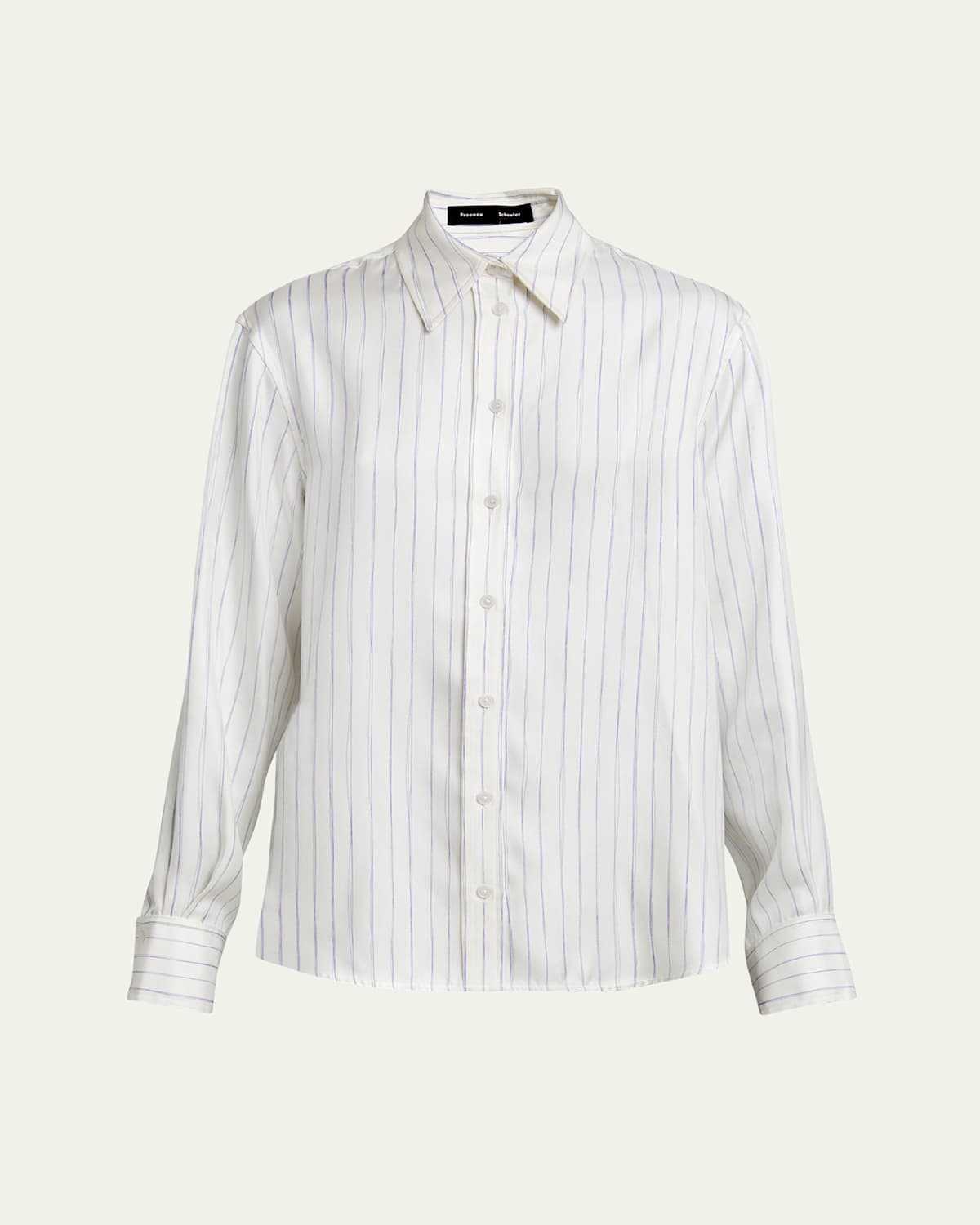PROENZA SCHOULER MADISON STRIPE BUTTON-DOWN SILK TWILL TOP 