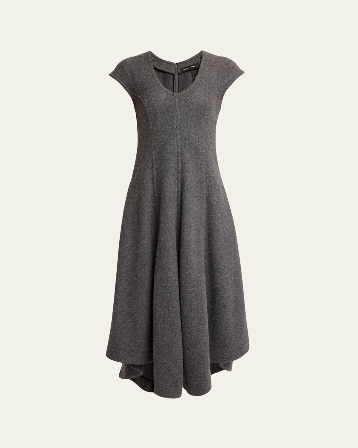 Proenza Schouler Delilah Wool Jersey Midi Dress In Dark Grey Melange