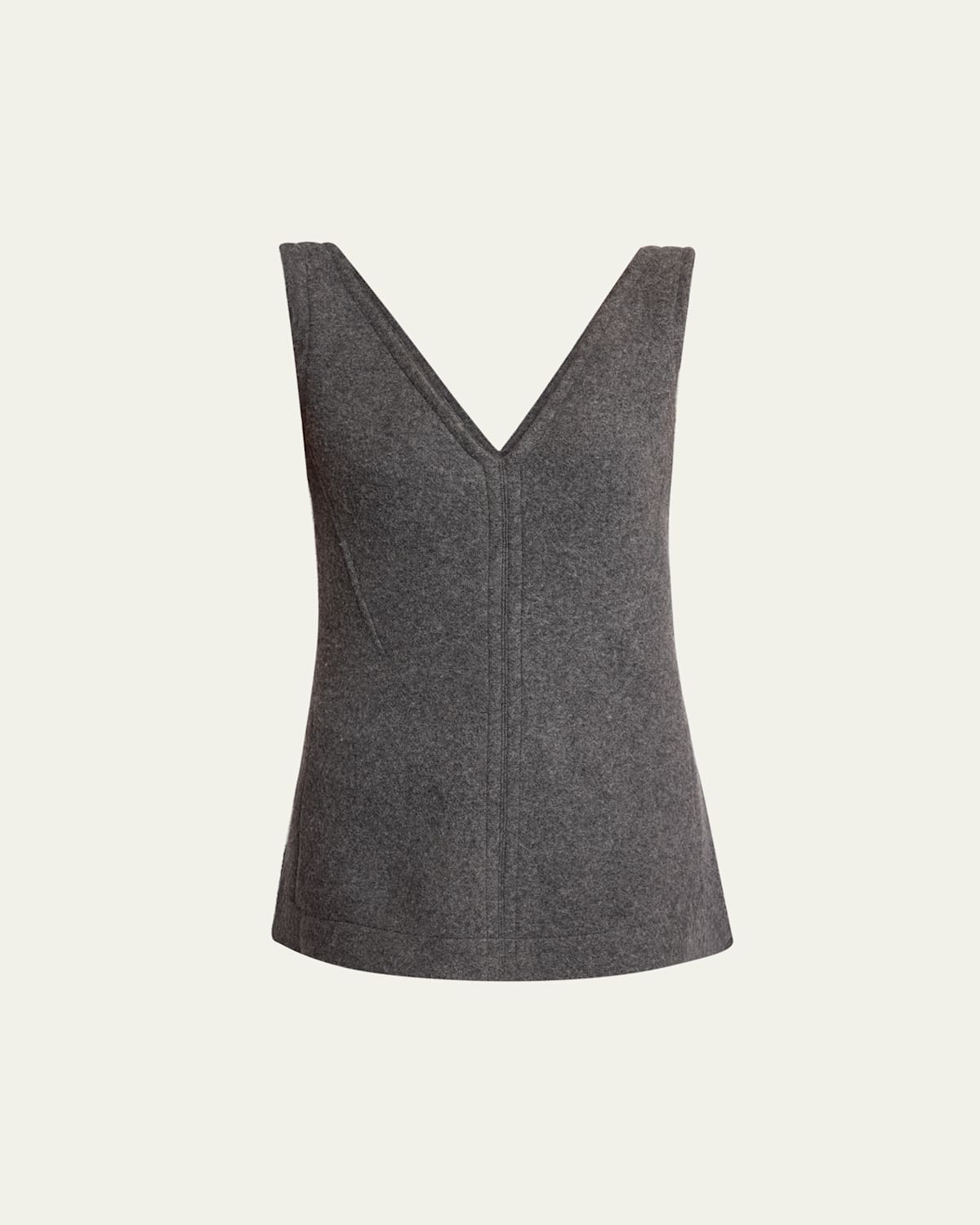 Proenza Schouler Winona Wool Jersey Top In Dark Grey Melange