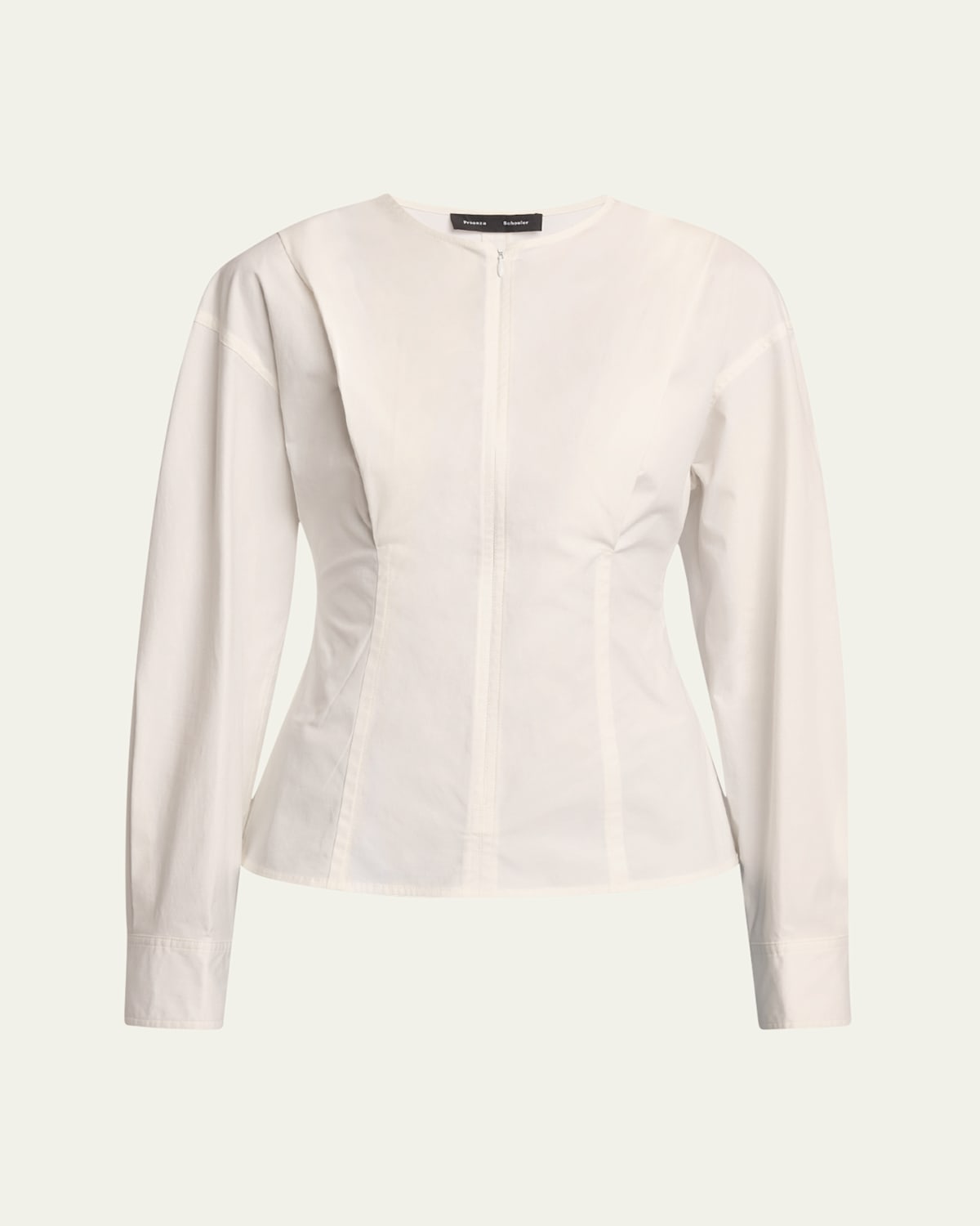 Proenza Schouler Ivonne Zip Front Eco Poplin Top In White