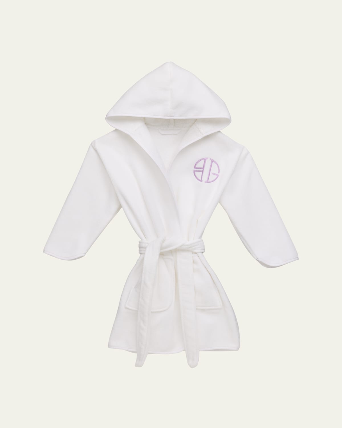 Timo & Violet Kid's Embroidered Bg Robe In Purple
