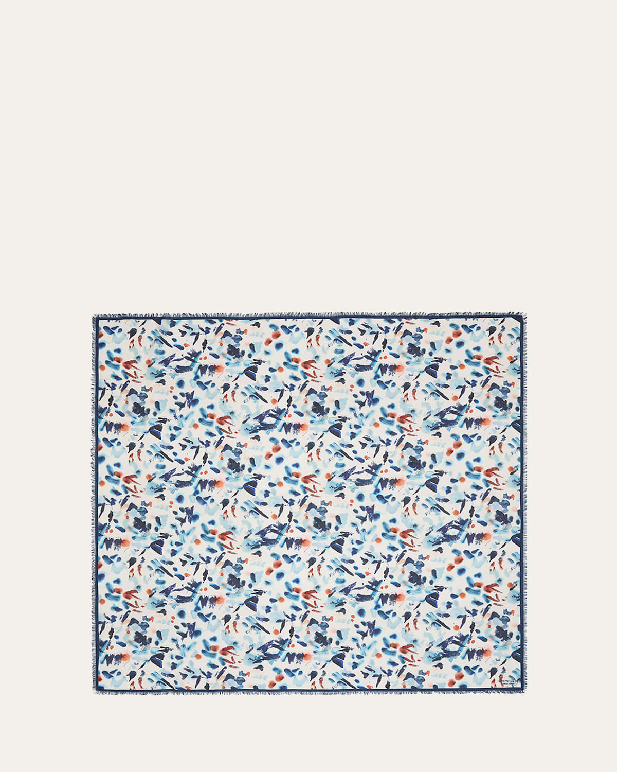 Lafayette 148 Paint Splatter Square Cashmere-silk Scarf