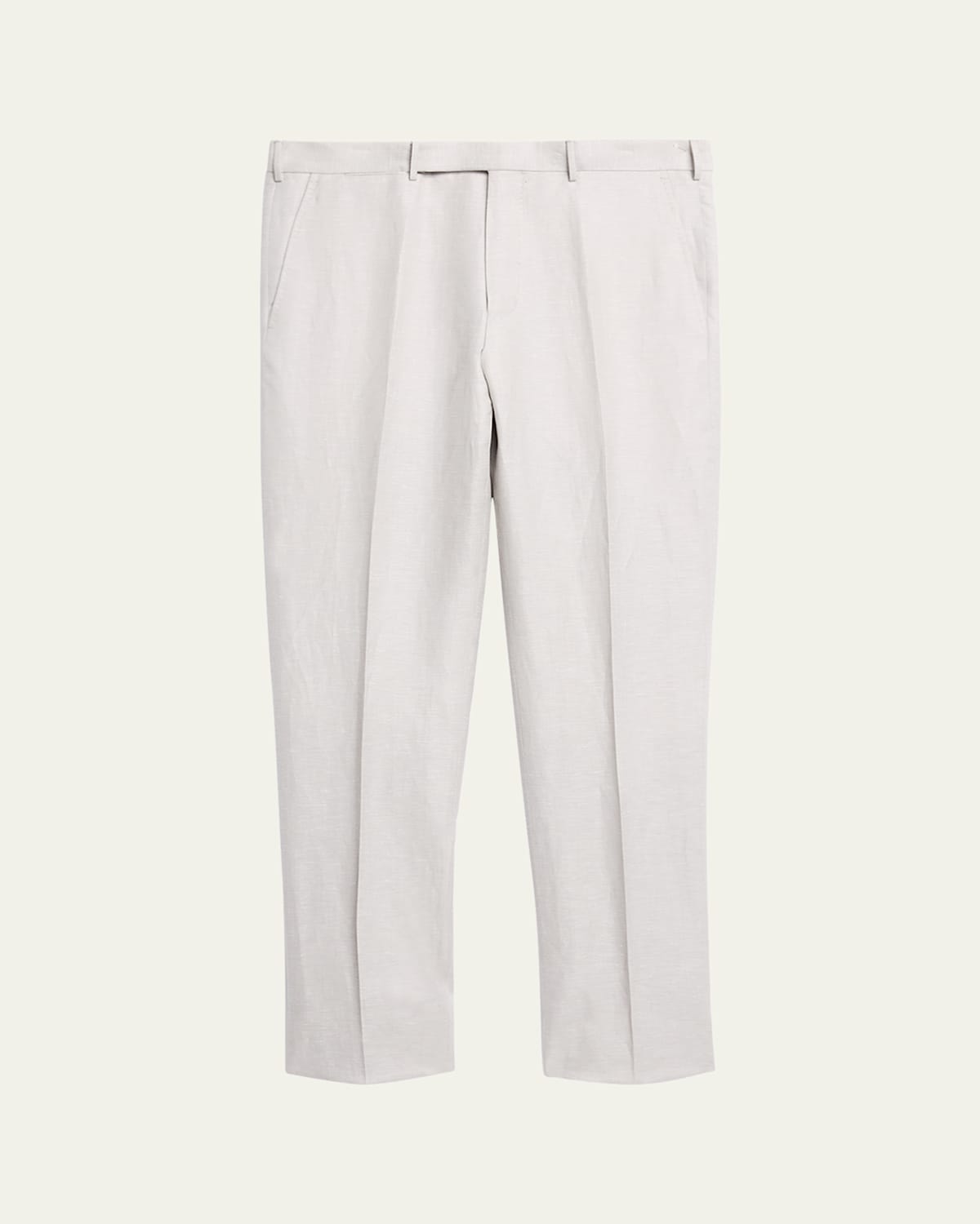 Zegna Men's Wool Linen Flat-front Trousers