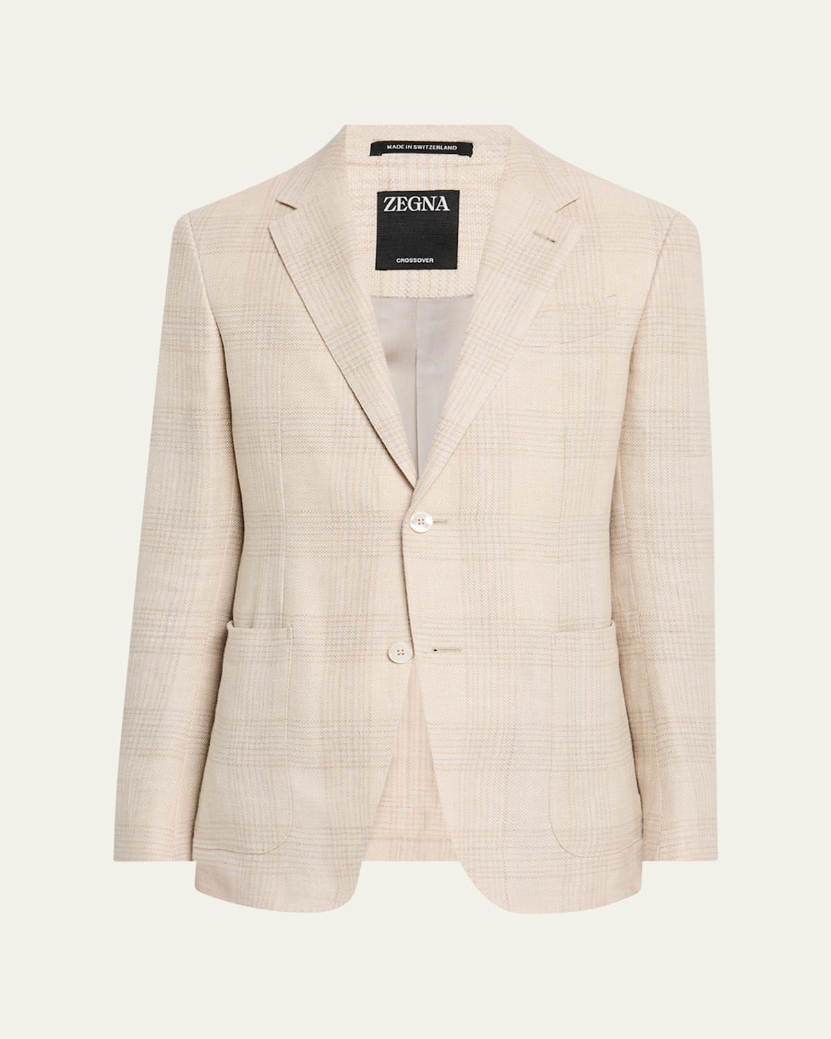 Zegna Men's Tonal Plaid Crossover Sport Coat