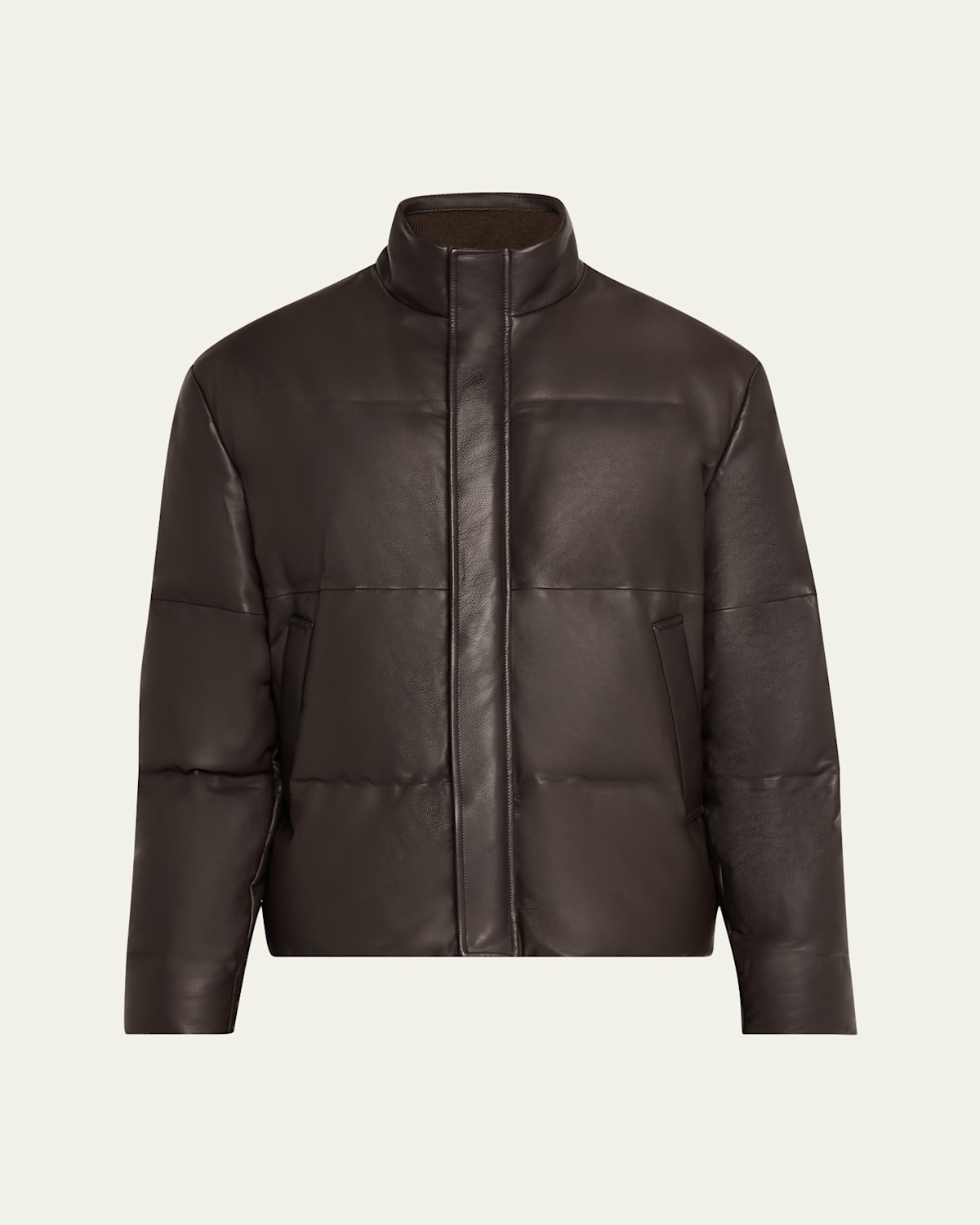 Men's Quilted Down Napa Leather Blouson