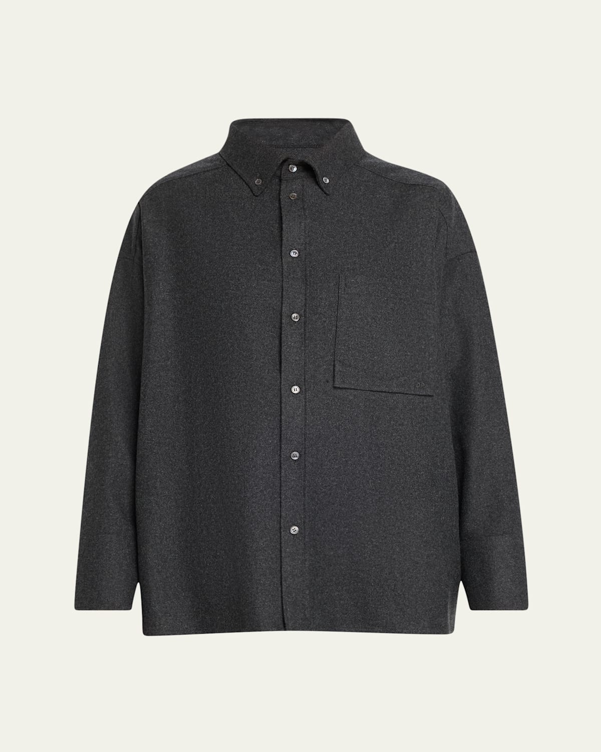 Darkpark Nathalie Oversized Wool Shirt In Dark Grey Melange