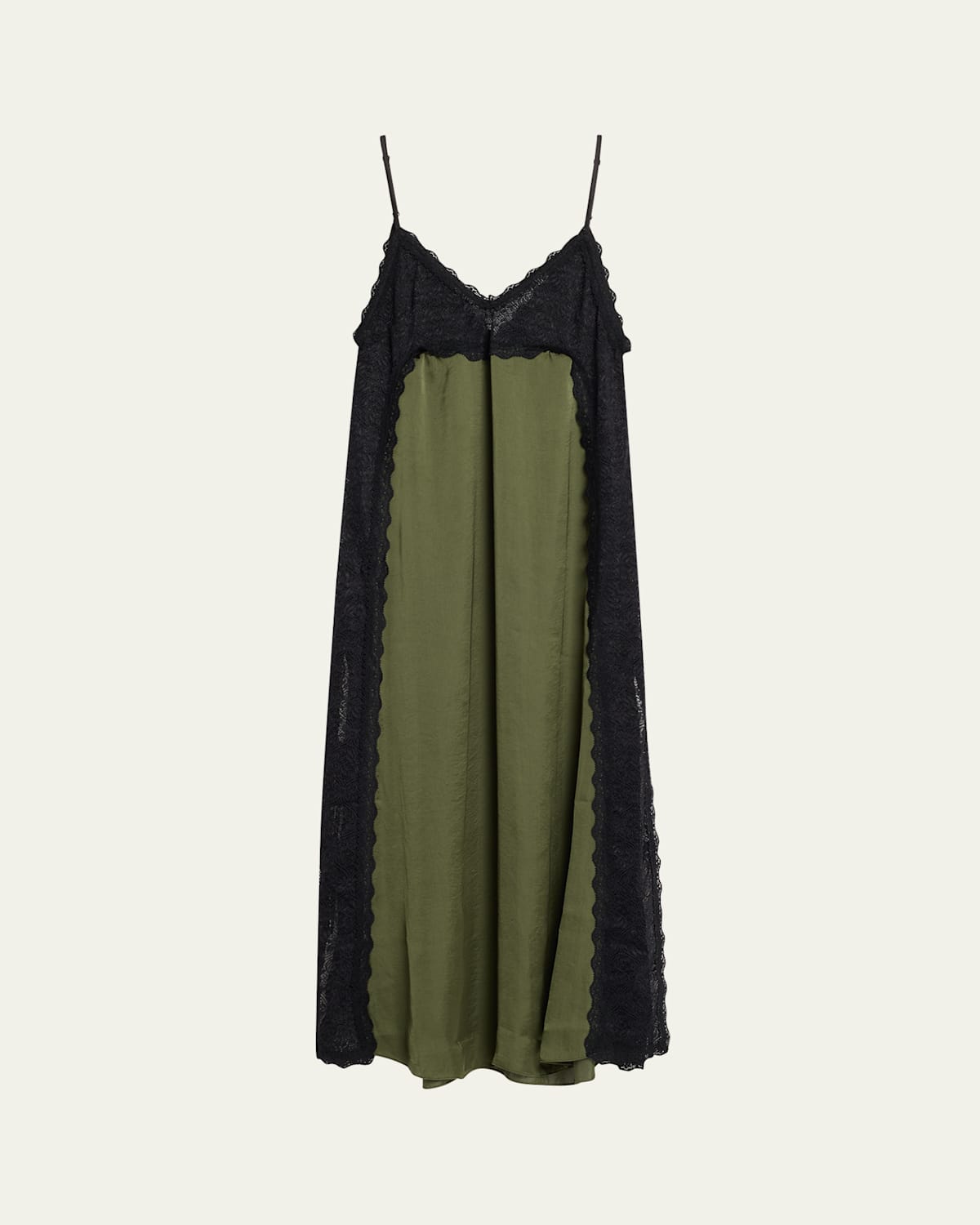 Kika Vargas Somaly Tie-detailed Guipure Lace And Silk-satin Midi Dress In Green