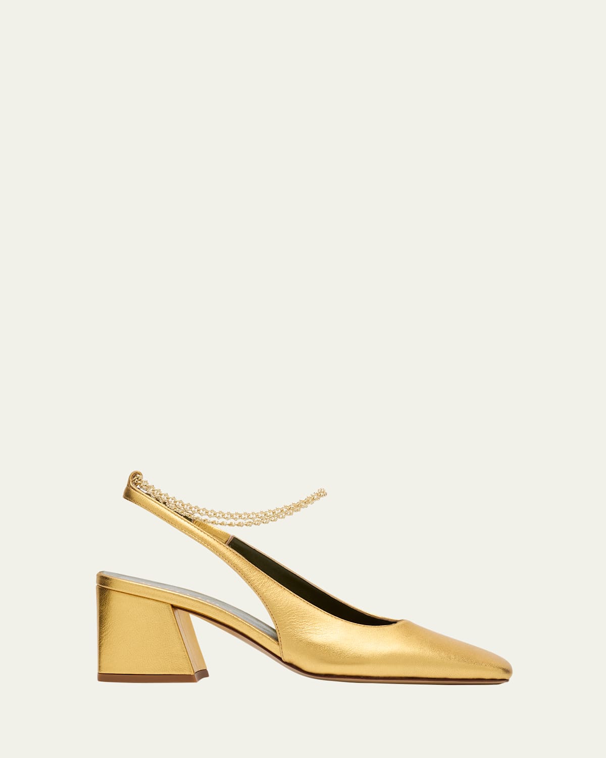 Ilaria Metallic Chain Slingback Pumps