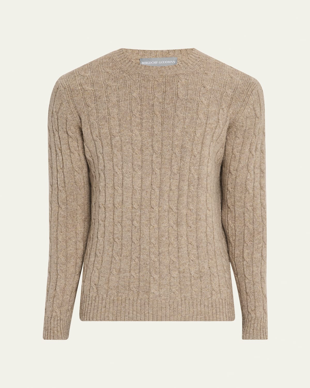 Men's Cashmere Cable Knit Crewneck Sweater