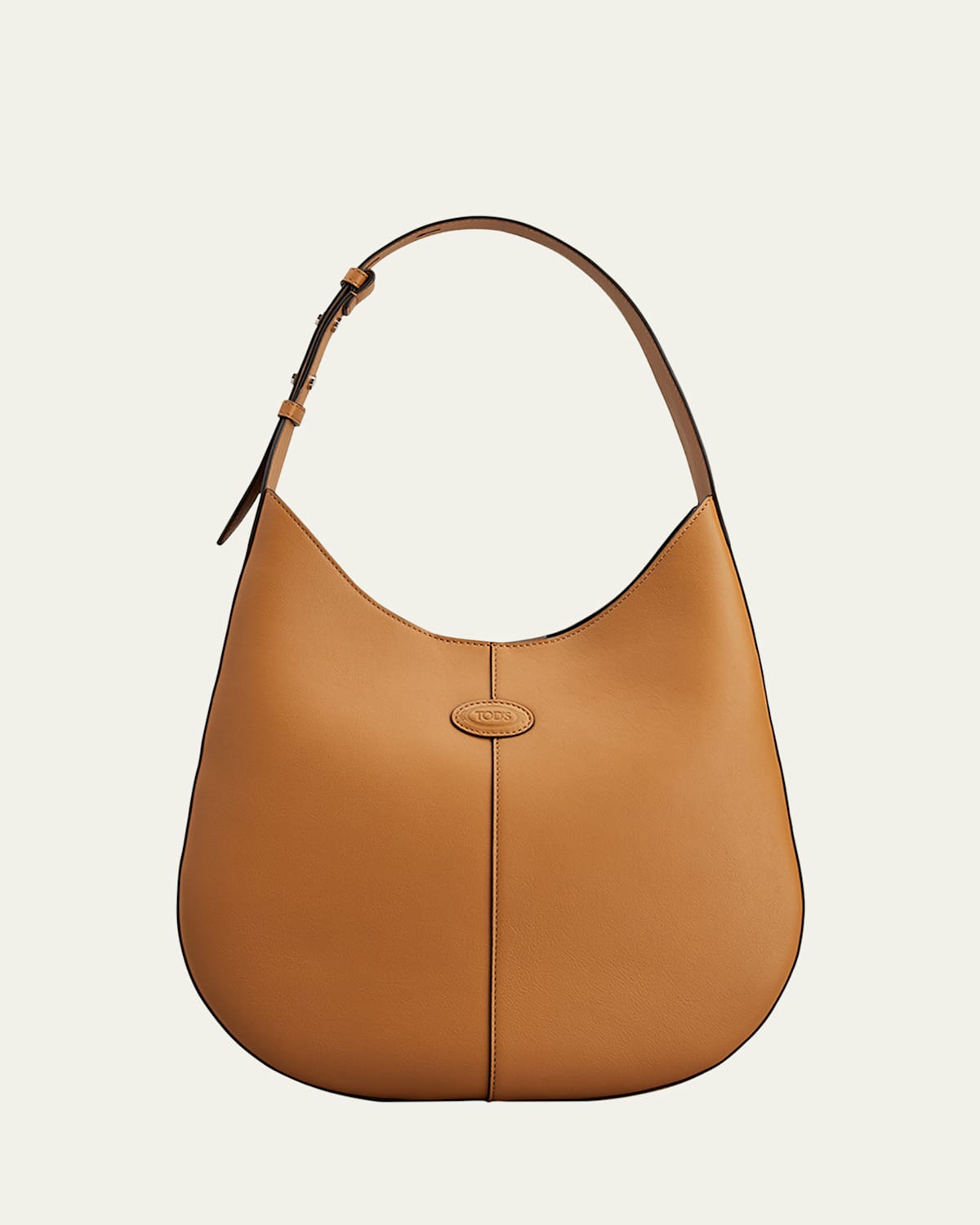 Shop Tod's Di Small Leather Hobo Bag In Cuoio