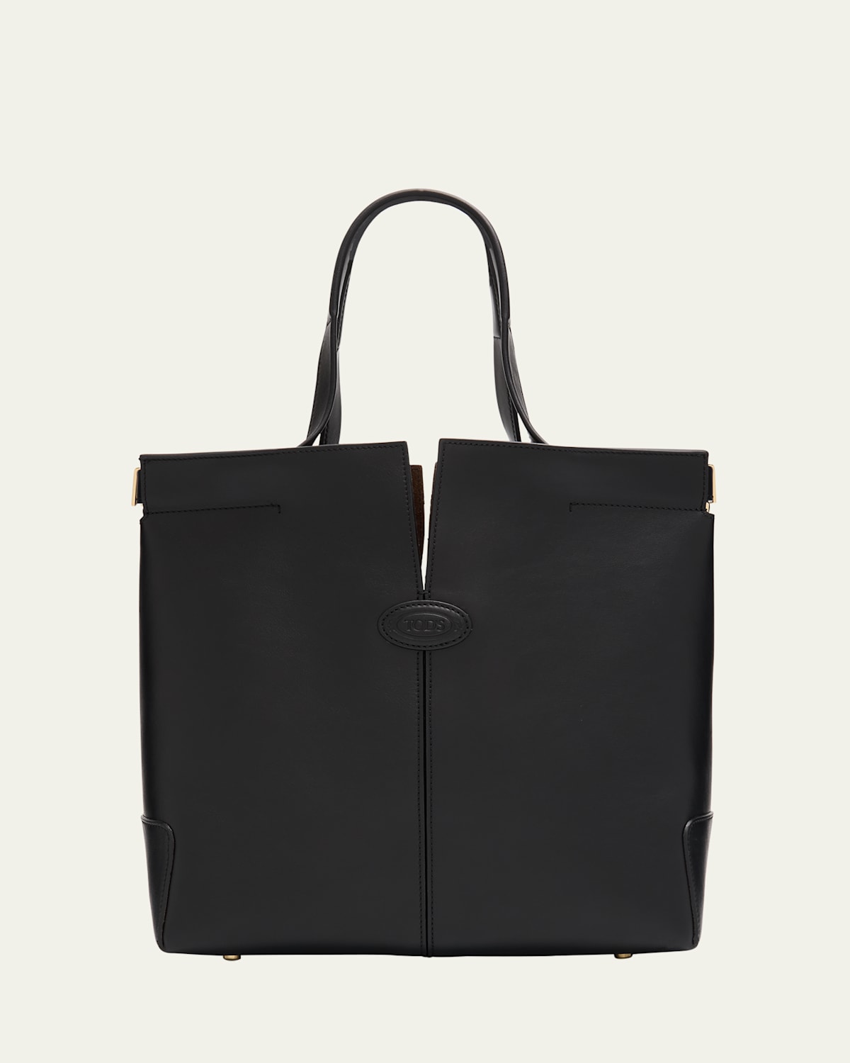 Tod's Small Leather Tote Bag In Nero