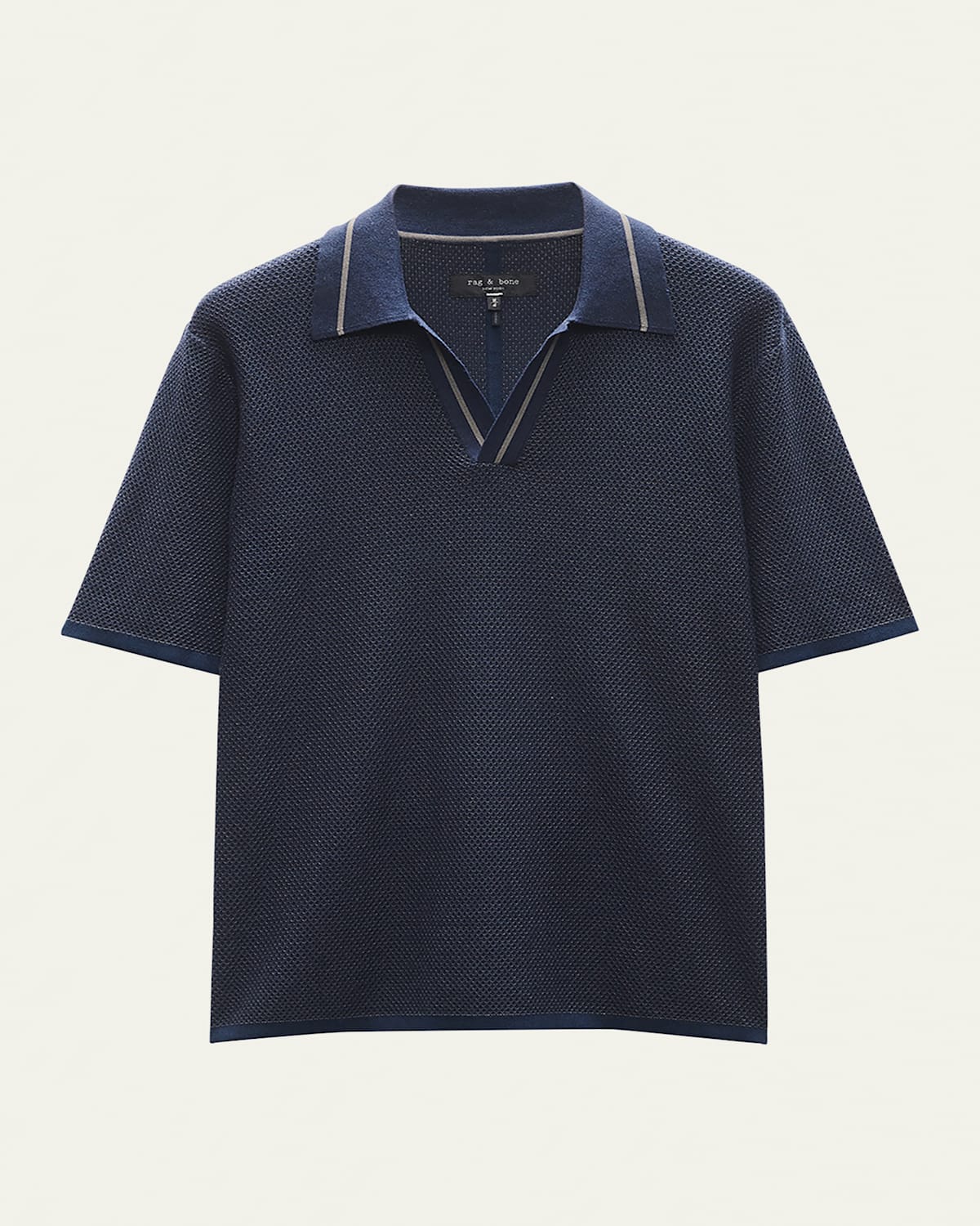 Rag & Bone Men's Hamlin Polo Shirt With Johnny Collar In Salute
