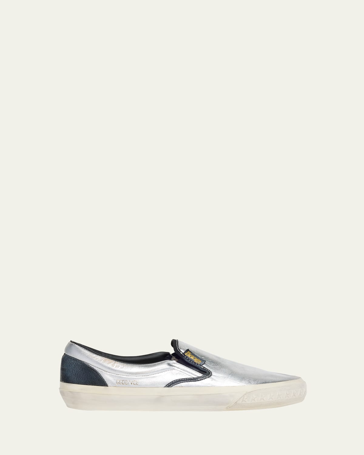 Golden Goose Unisex Vce Laminated Leather Sneaker In Silver Black In Silver/black