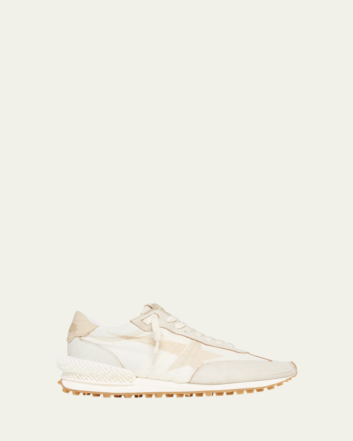 Golden Goose Men's Running Marathon Nylon And Leather Runner Sneakers In Gry/wht/tan