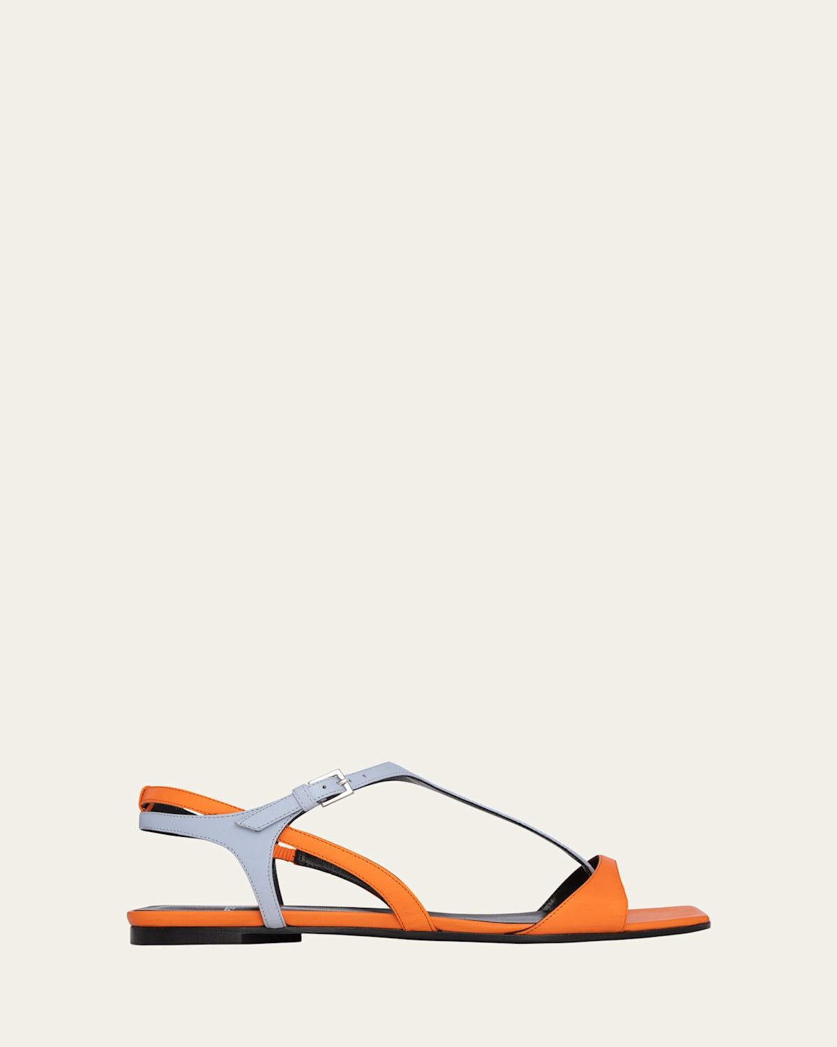 Rio Bicolor Leather T-Strap Sandals