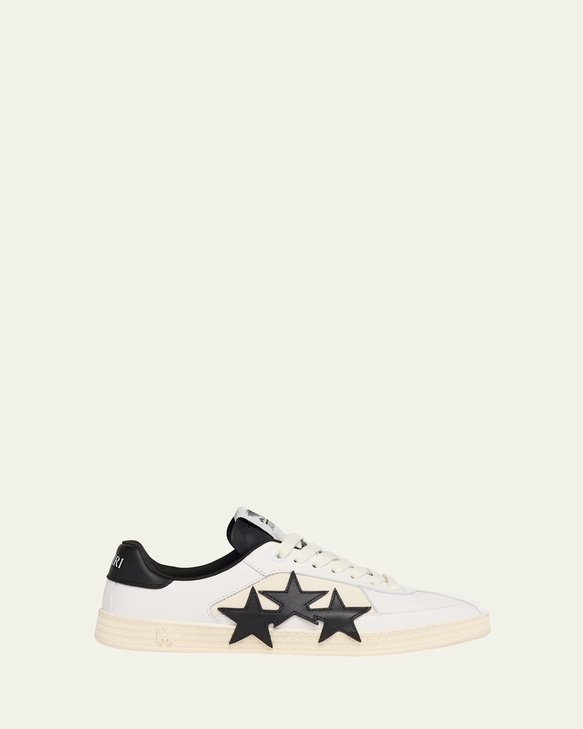 Amiri Pacific Low Top Sneaker With Star Patches In White/black