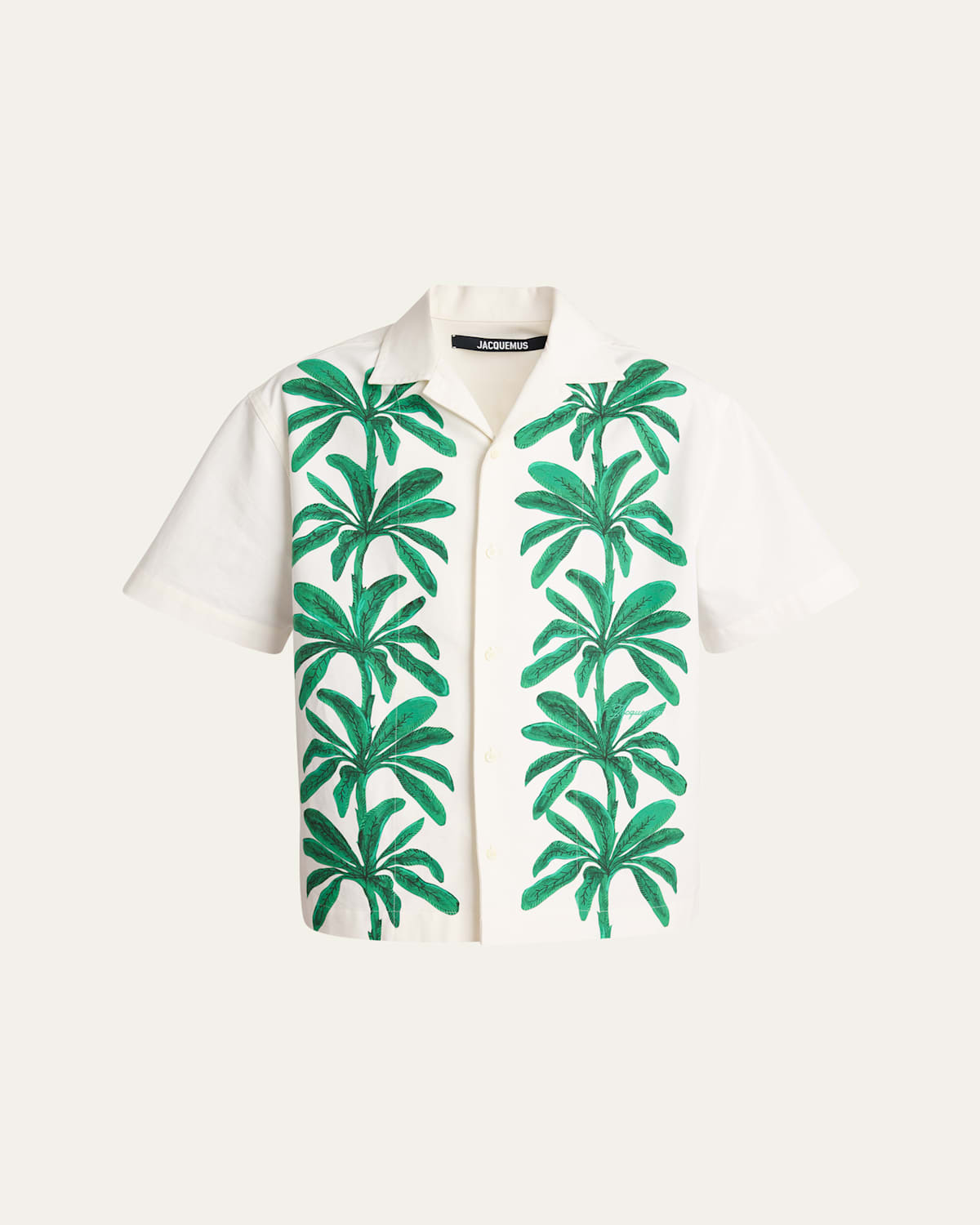 Jacquemus La Chemise Shirt In Print Painted Palmtrees
