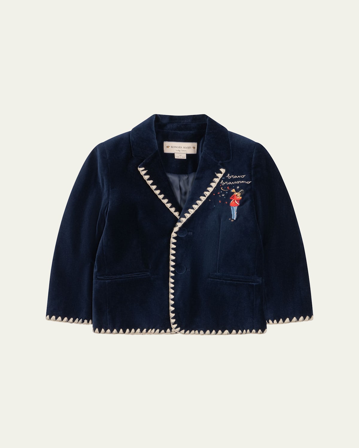 KONGES SLOJD BOY'S ROCKY EMBROIDERED BLANKET-STITCH BLAZER, 18M-10 