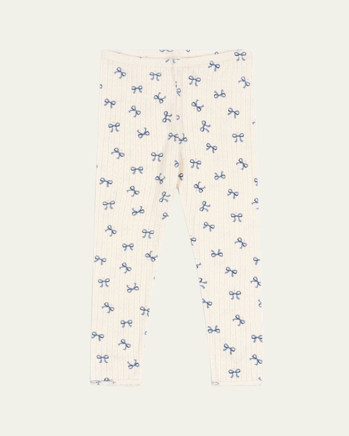 KONGES SLOJD GIRL'S MINNIE BOW-PRINT POINTELLE KNIT PANTS 