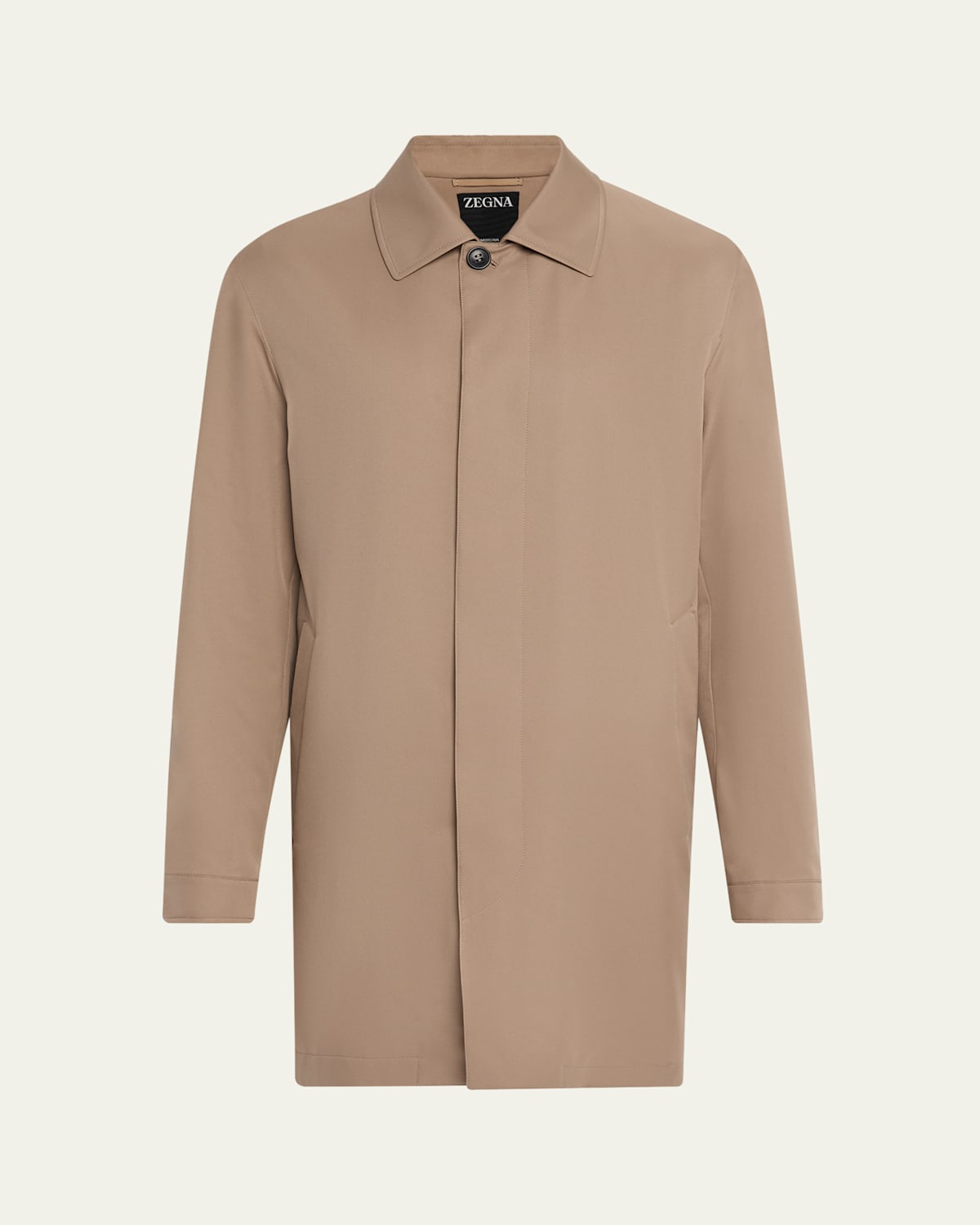Shop Zegna Men's Microfiber Raincoat In Md Brw Sld