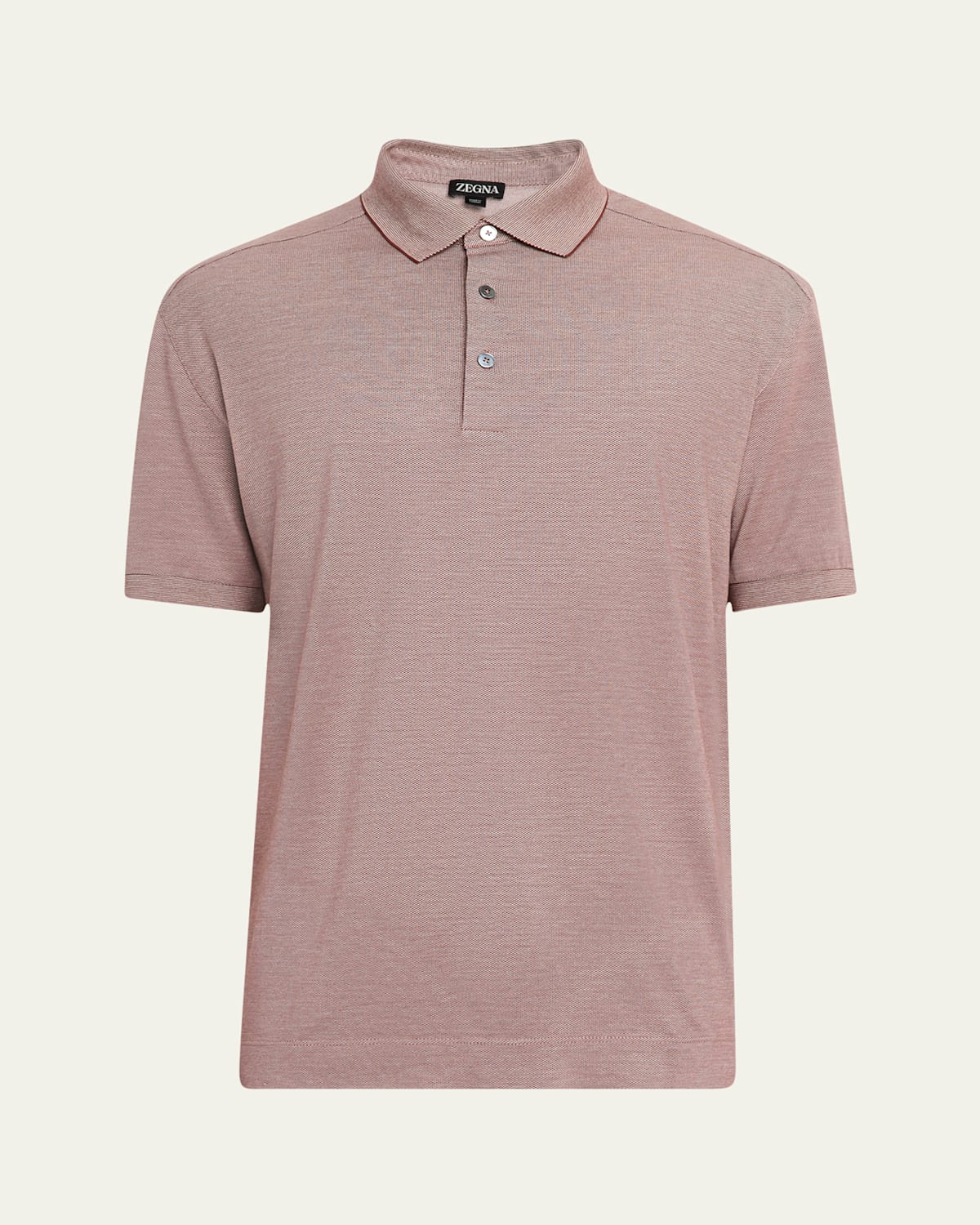 ZEGNA Men's Cotton and Silk Tipped Polo Shirt