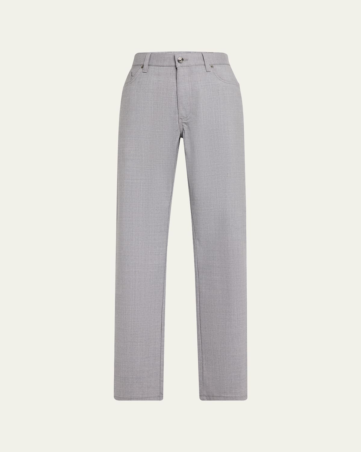 Zegna Men's Wool Five-pocket Pants In Md Gry Sld