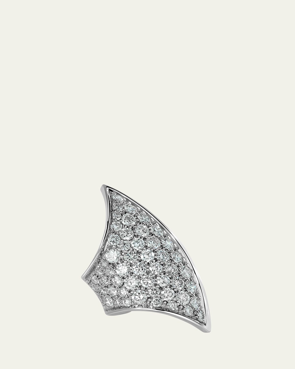 Helix Ergo 18K White Gold Diamond Pave Ear Cuff, Single