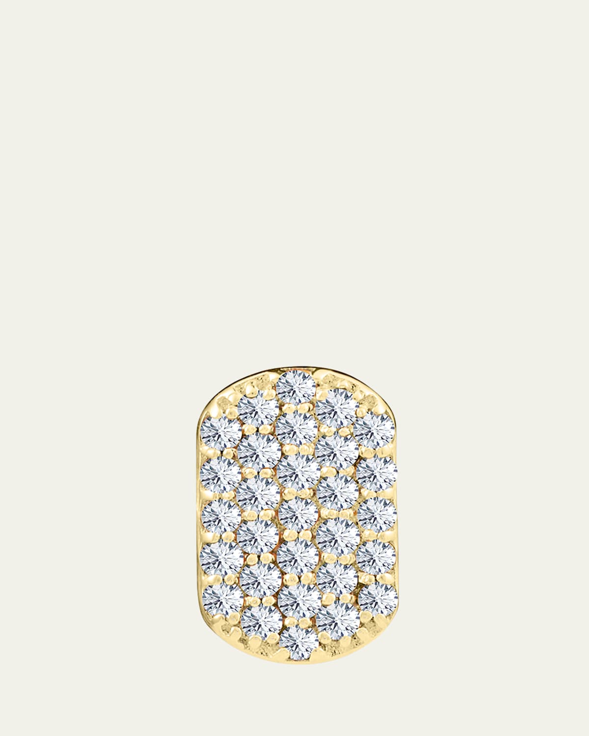 Pavé Diamond ID Stud Earring in 14K Yellow Gold, Single