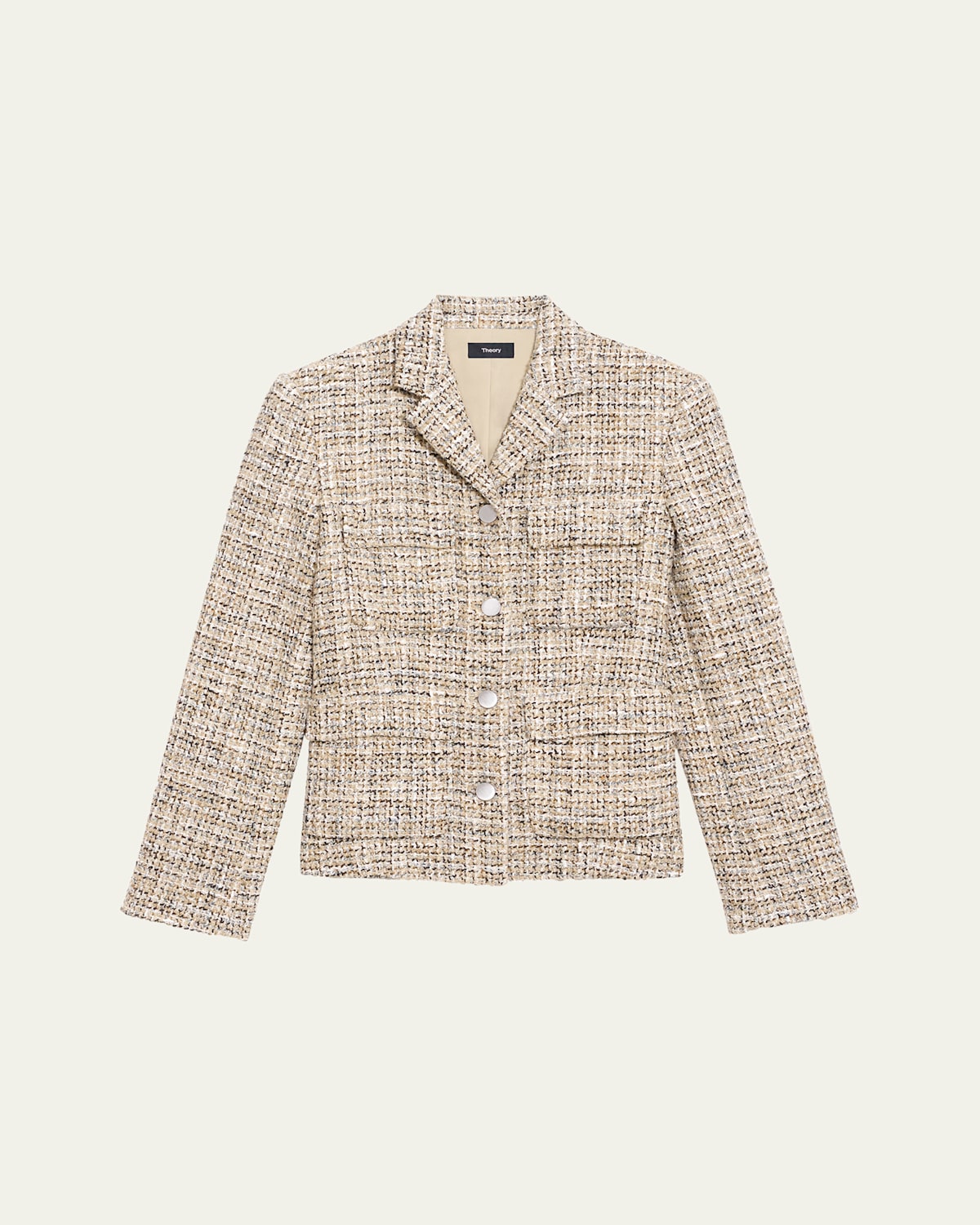 Theory Mixed Tweed Military Jacket In Wheat Mlt