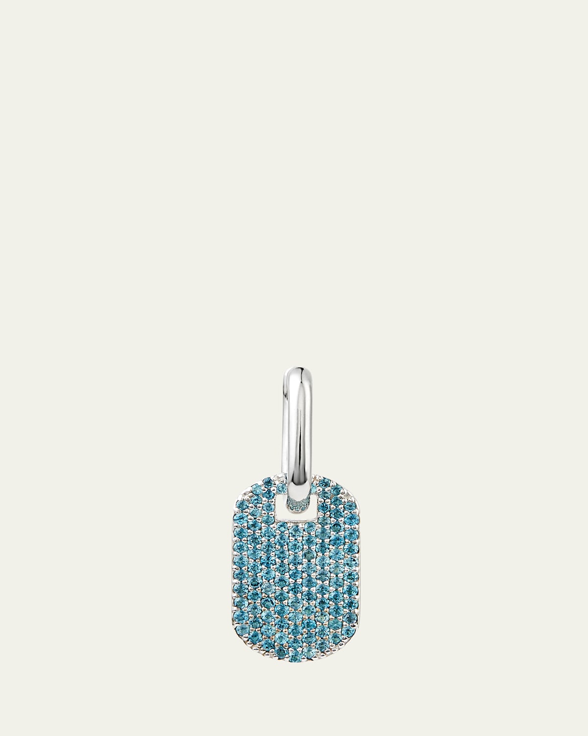 Pavé London Blue Topaz Medium ID Hoop Earring, Single