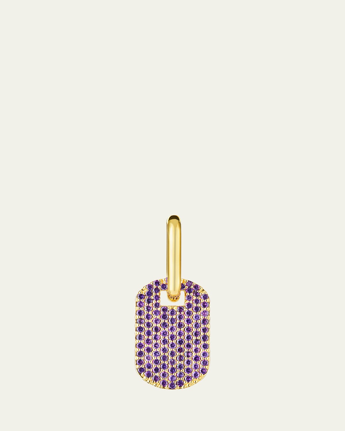 Pavé Amethyst Medium ID Hoop Earring, Single