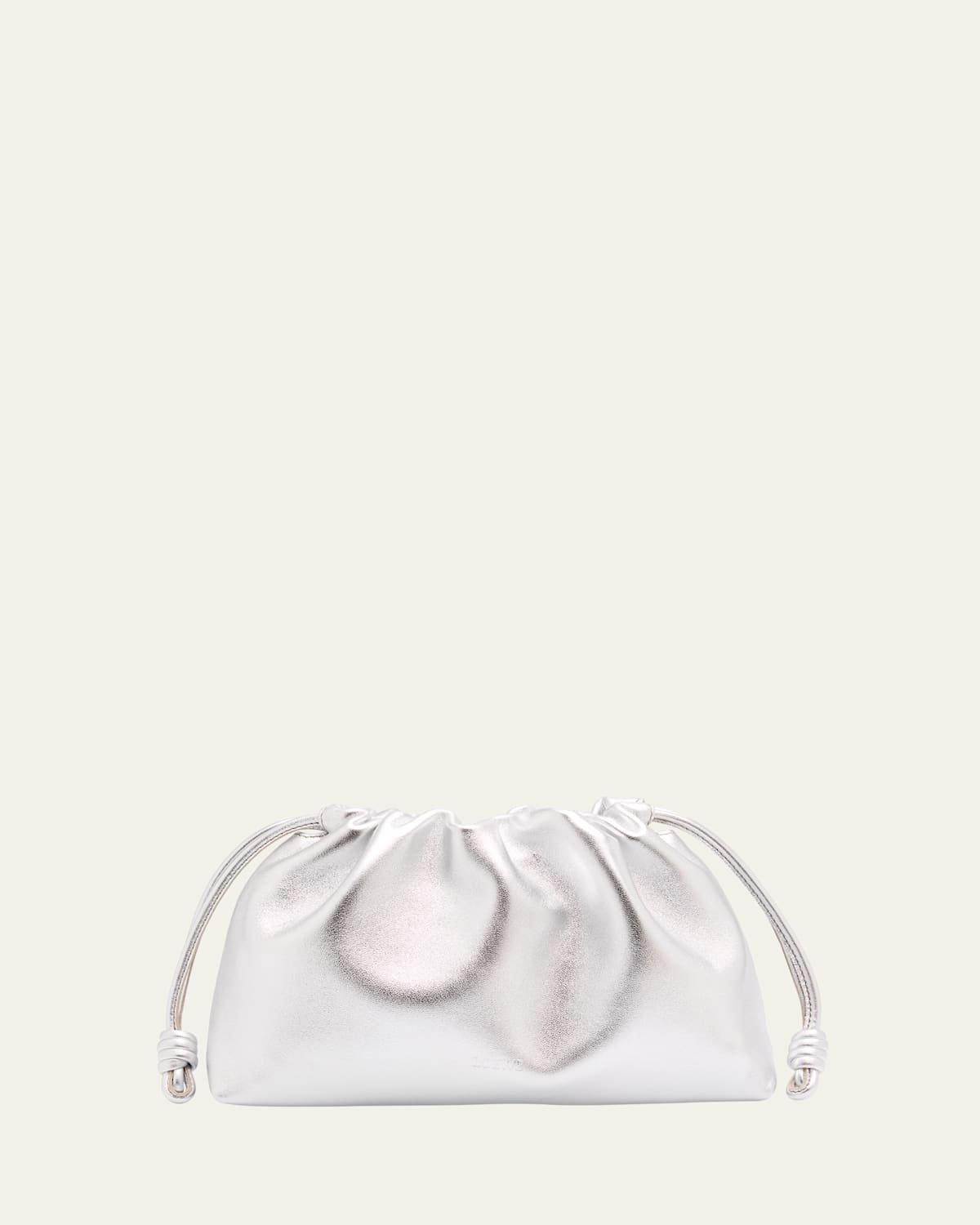 Loewe Mini Puzzle Leather Shoulder Bag In Silver