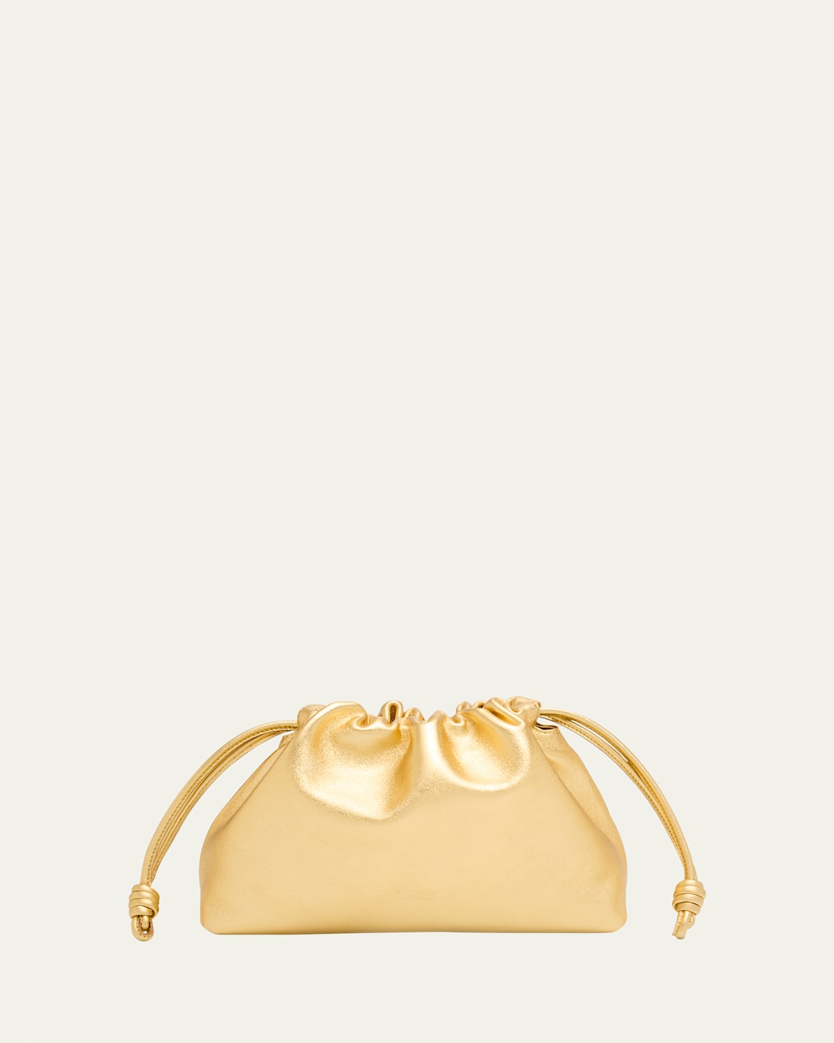Loewe Flamenco Metallic Leather Clutch In Gold
