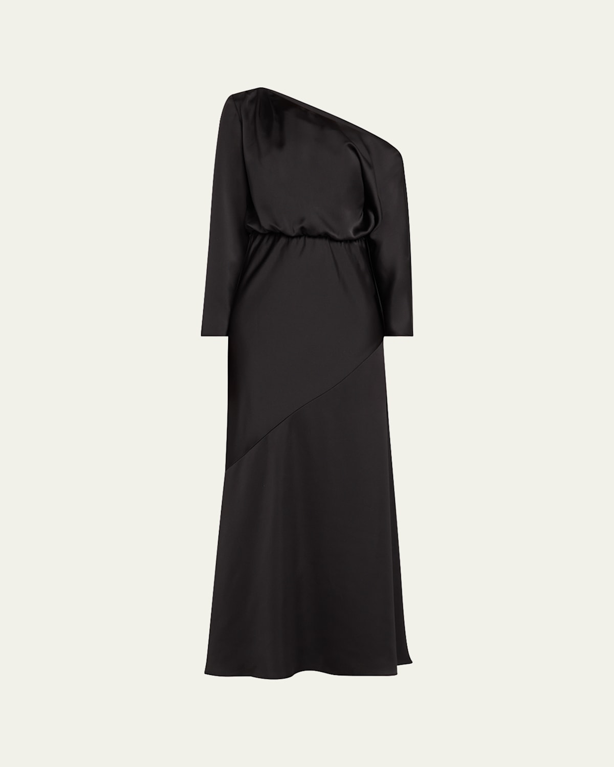 Ramy Brook Damiris One-shoulder Bias Gown In Black