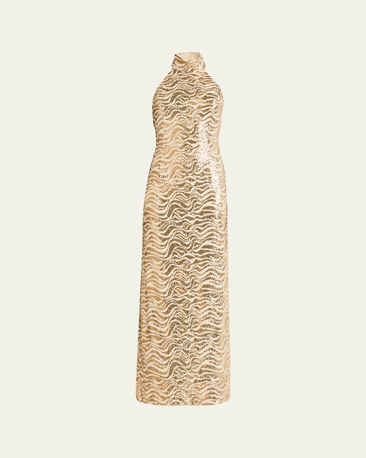 Liliane Backless Sequin Halter Gown