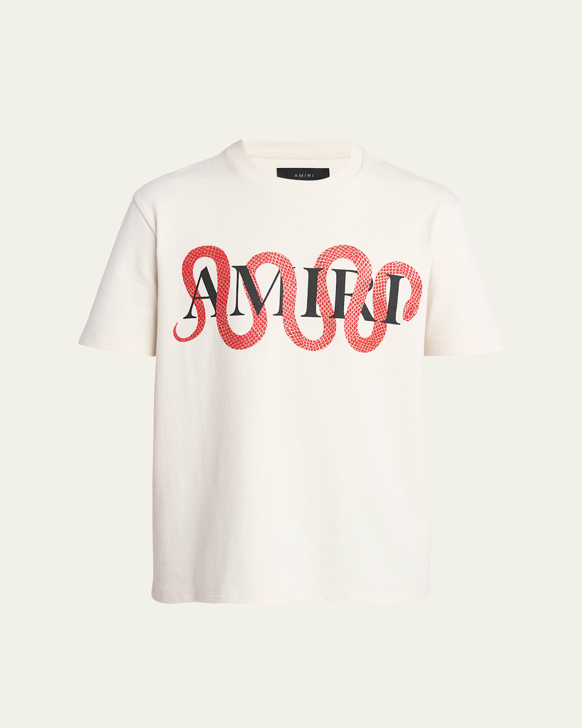 Shop Amiri Men's Snake Logo T-shirt In Ivory