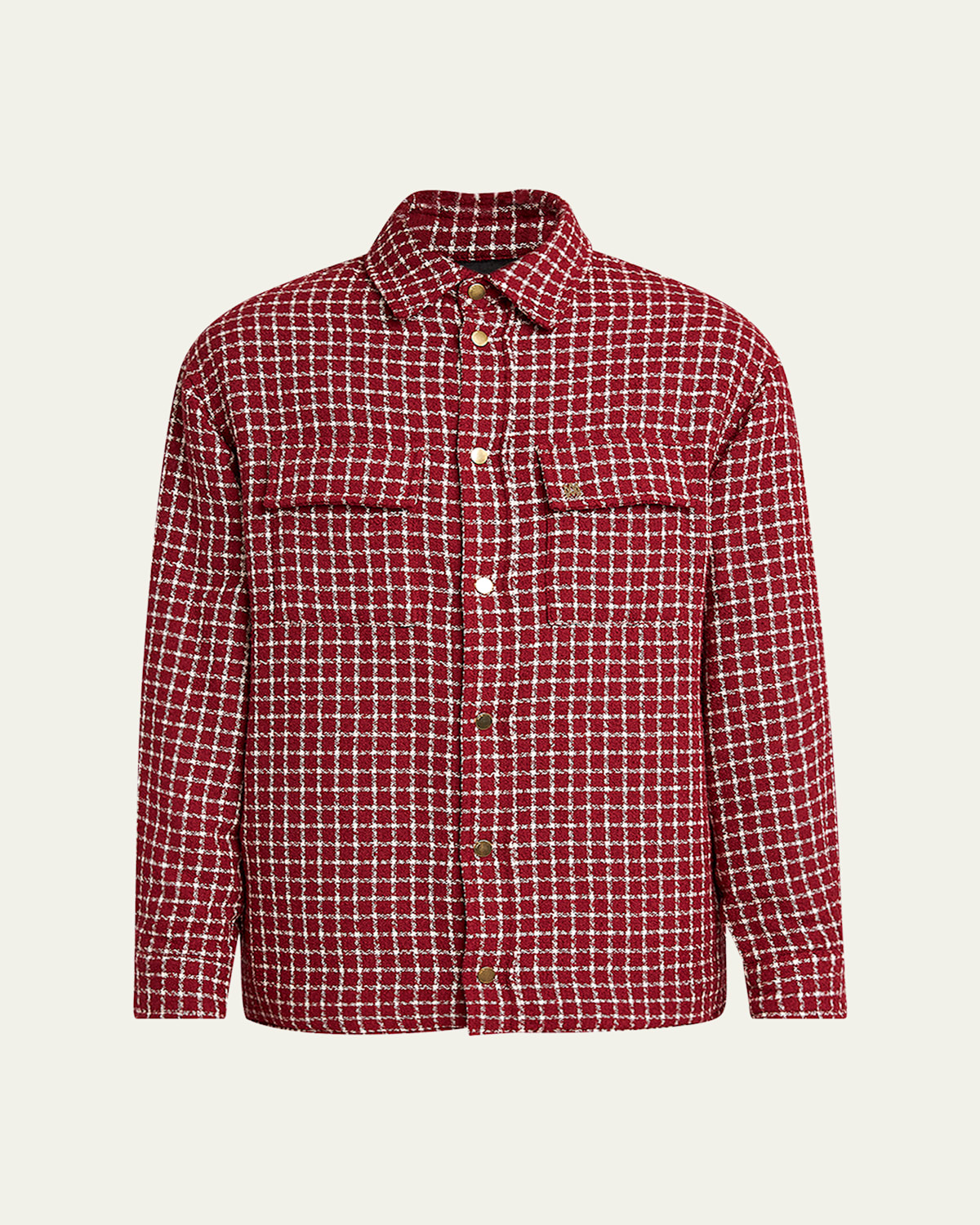 Amiri Red Embroidered Boucle Jacket