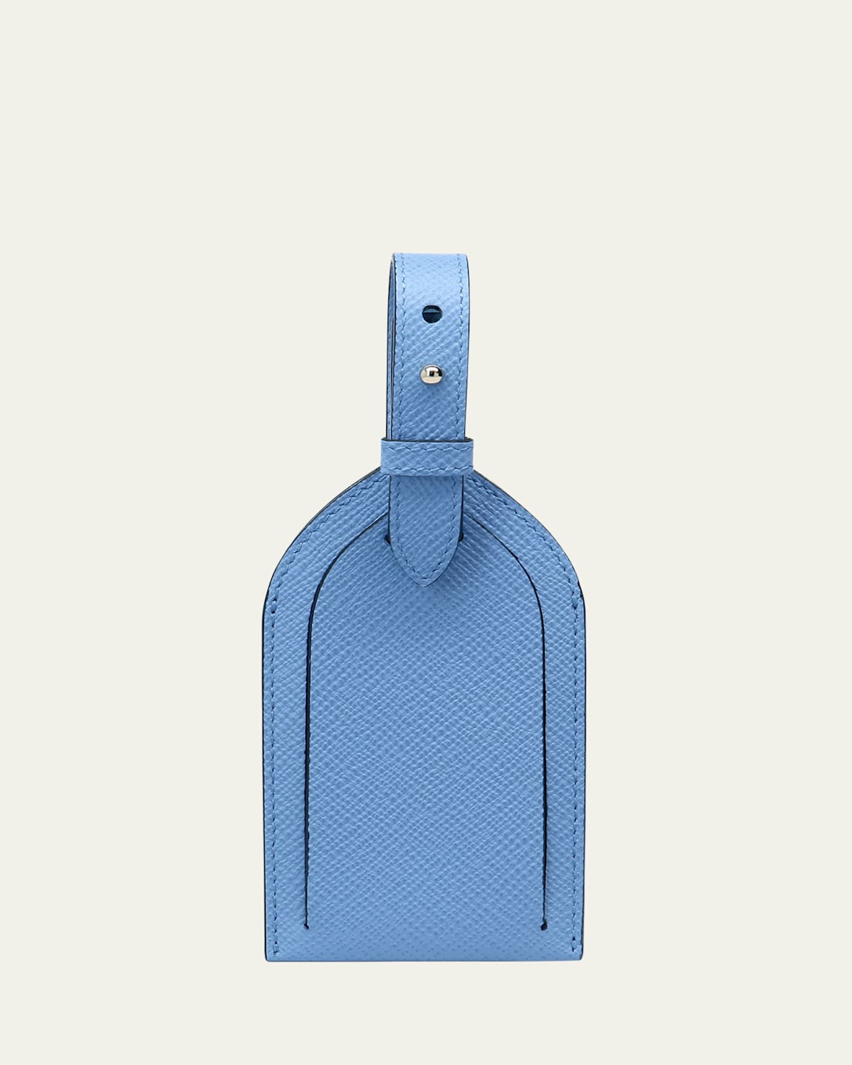 Smythson Luggage Tag In Panama In Nile Blue