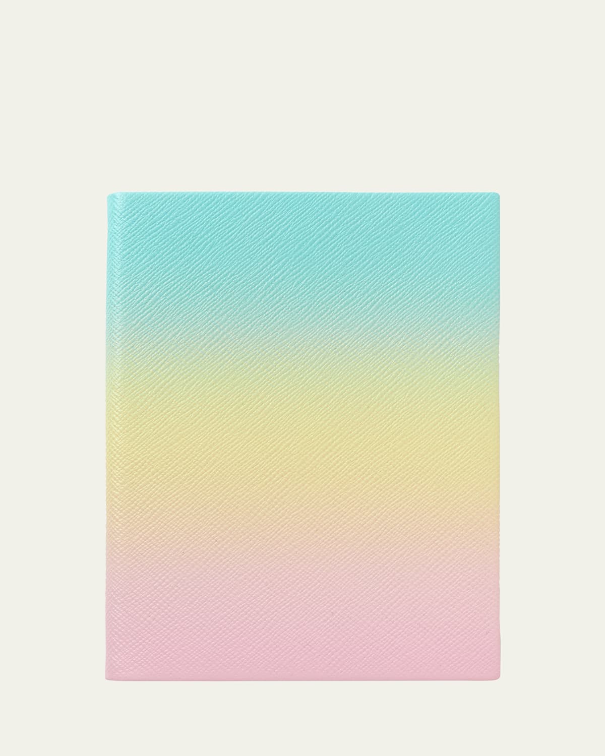 Smythson Rainbow Soho Notebook In Panama Leather In Pearlpink Rainbow