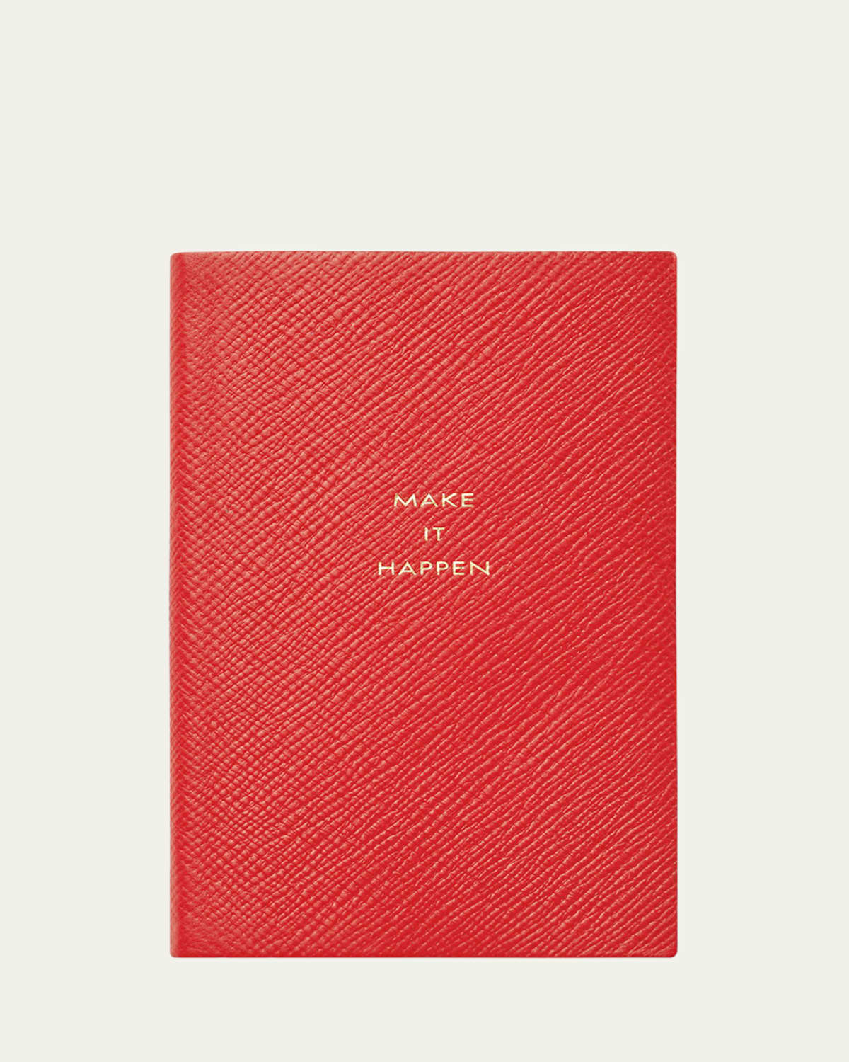 Smythson Make It Happen Panama Leather Pocket Notebook, Scarlet Red In Scarlet Red