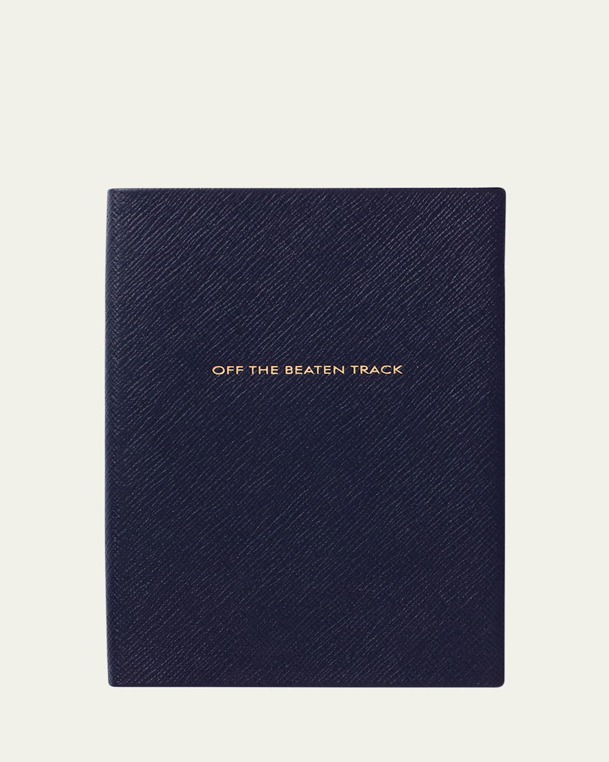 Smythson Off The Beaten Track Soho Travel Journal In Panama Leather, Navy In Navy