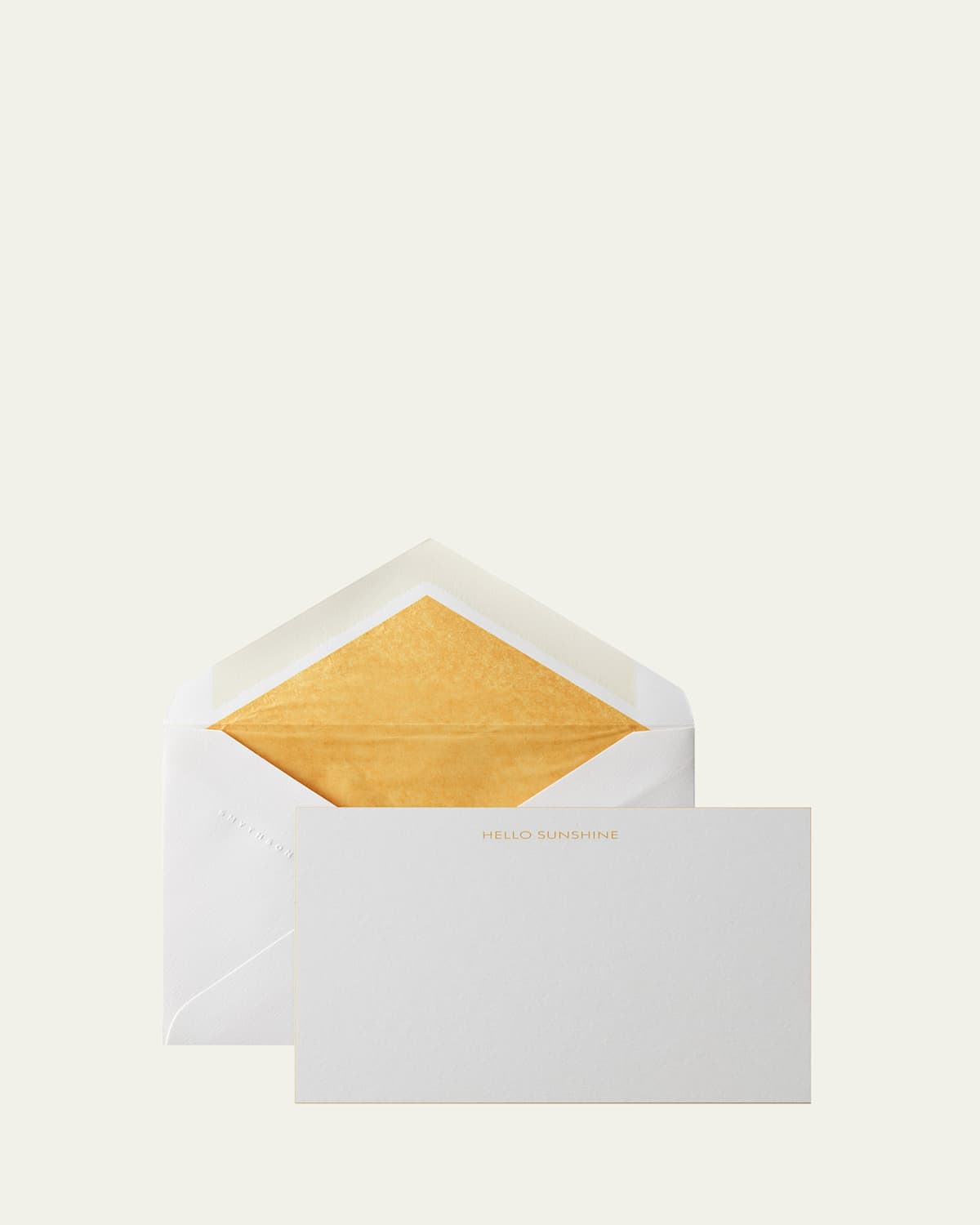 Smythson Iconic Titles Hello Sunshine Notecards, Set Of 10 In White Wove